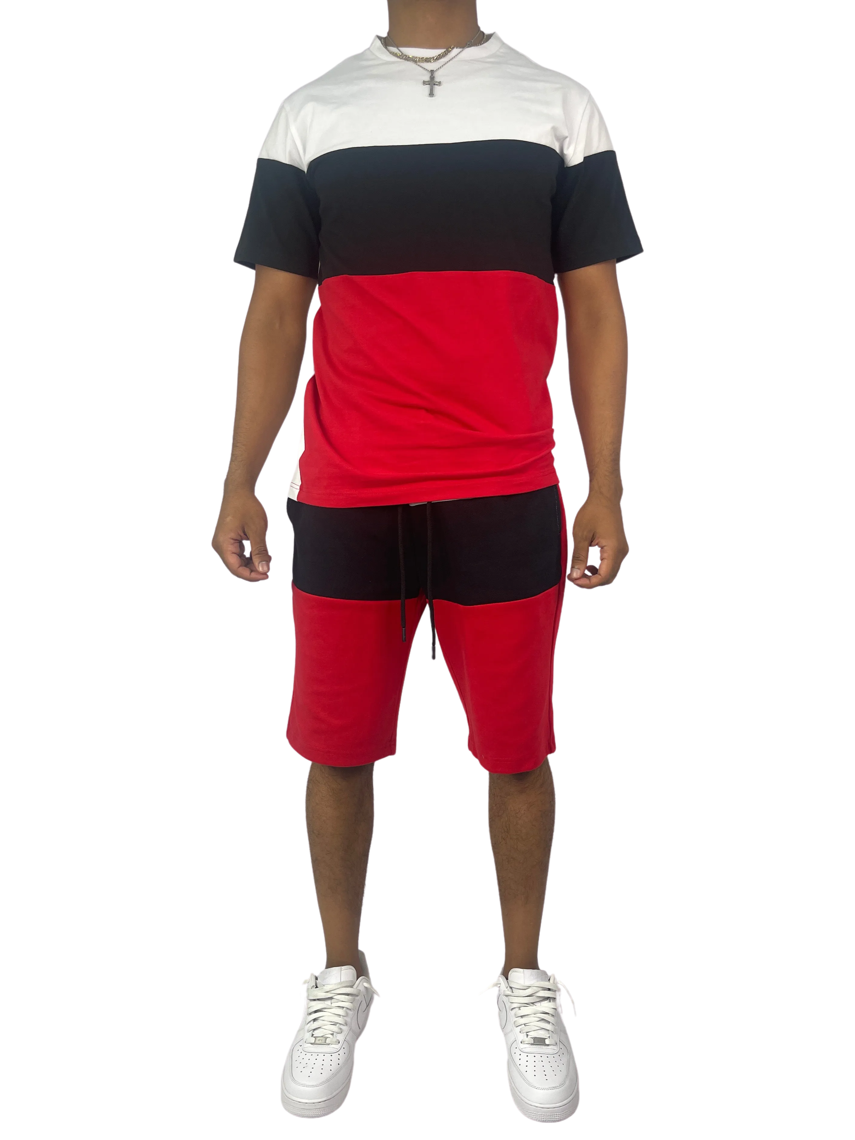 BT-BT229501-Colorblock Short Set