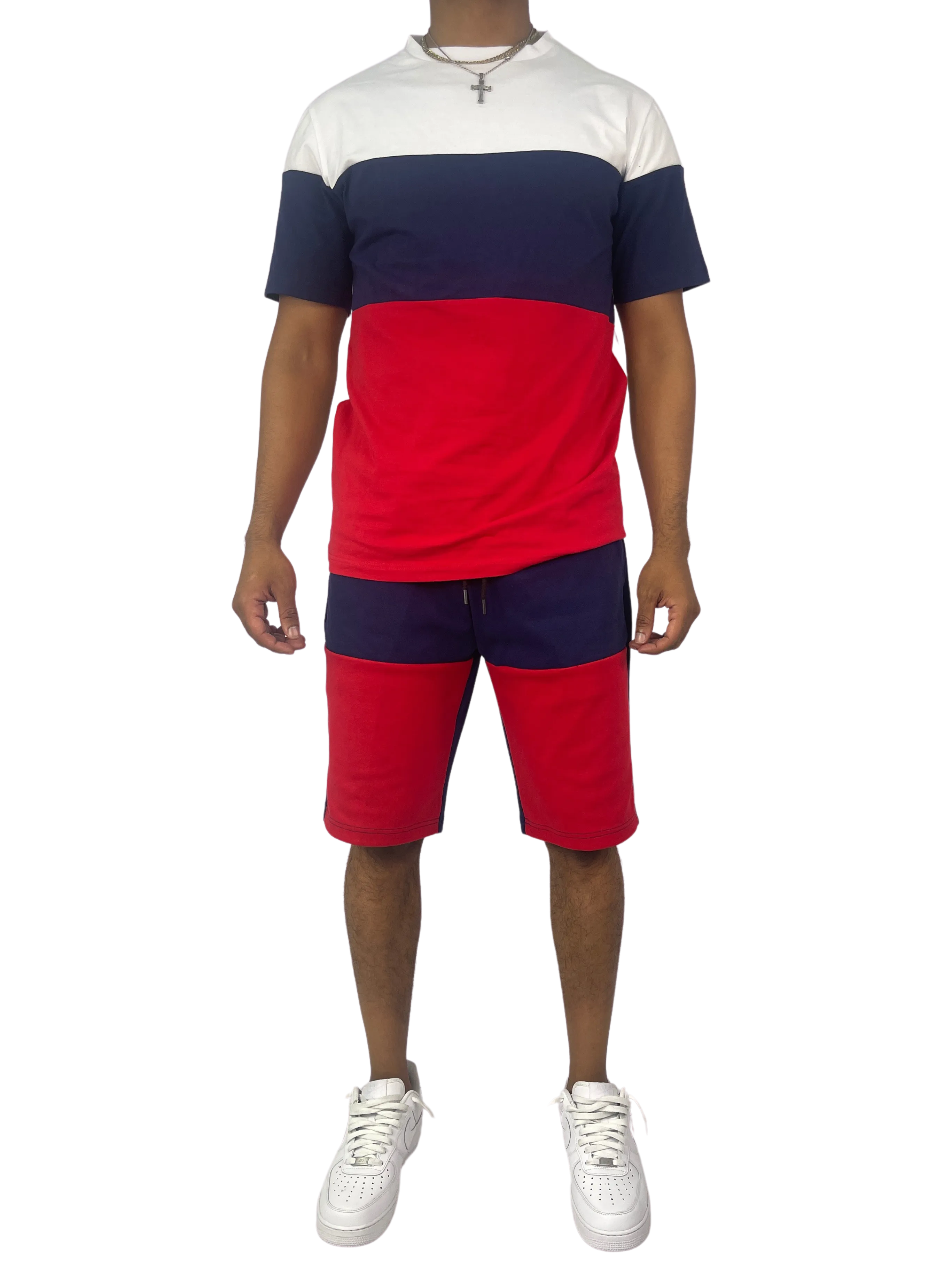 BT-BT229501-Colorblock Short Set
