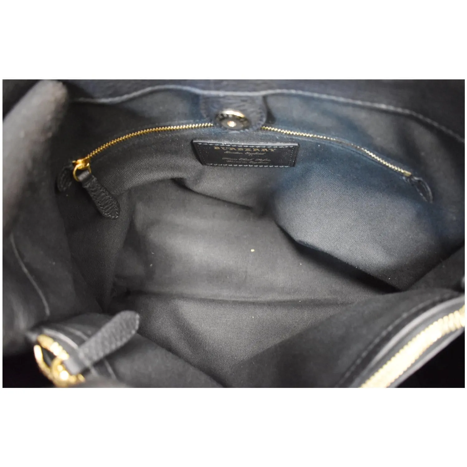 BURBERRY Small Banner Beasts Print Leather Satchel Bag Blue