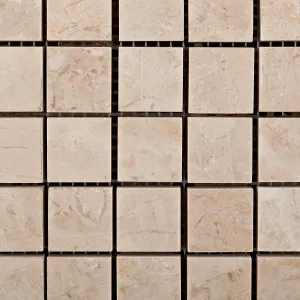 Bursa Beige / Sandy Beige Marble 1 X 1 Polished Mosaic Tile - 6" X 6" Sample