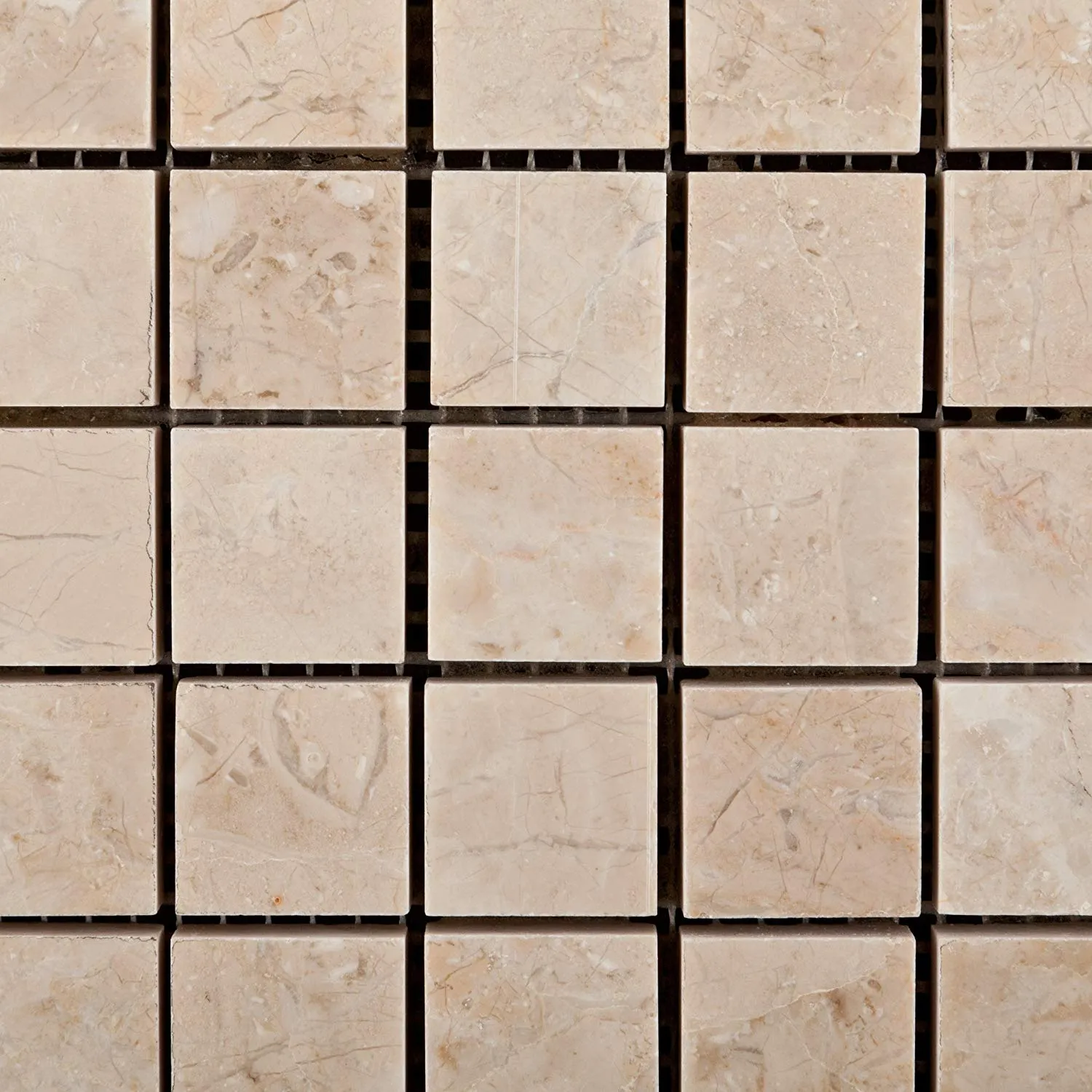 Bursa Beige / Sandy Beige Marble 1 X 1 Polished Mosaic Tile - 6" X 6" Sample