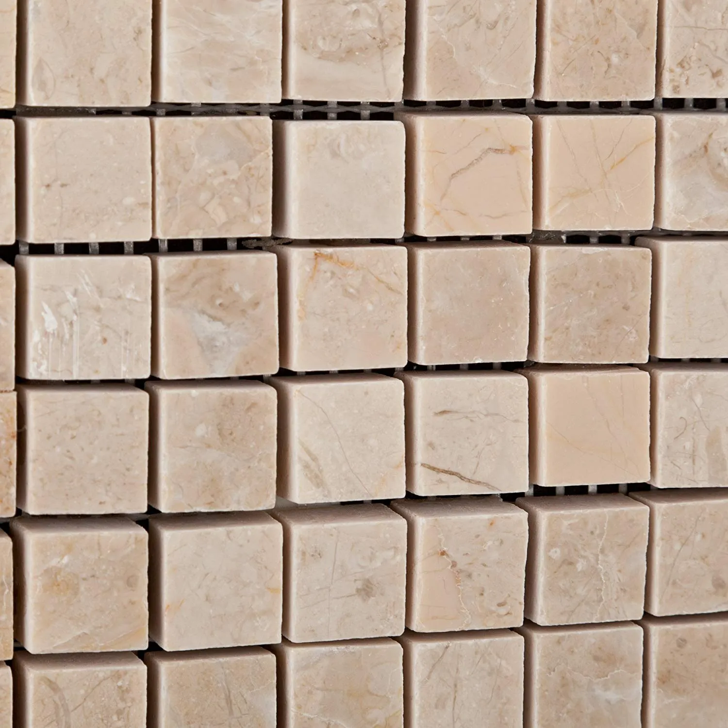 Bursa Beige / Sandy Beige Marble 5/8 X 5/8 Polished Mosaic Tile - Lot of 50 Sheets
