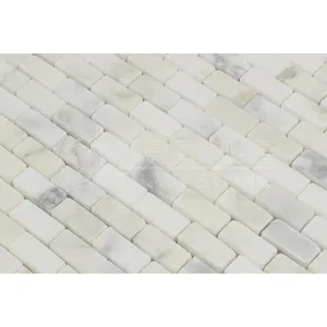 Calacatta Gold (Italian Calcutta) Marble Mini Brick Mosaic Tile, Polished