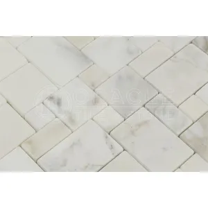 Calacatta Gold (Italian Calcutta) Marble Mini-Versailles Pattern Mosaic, Polished