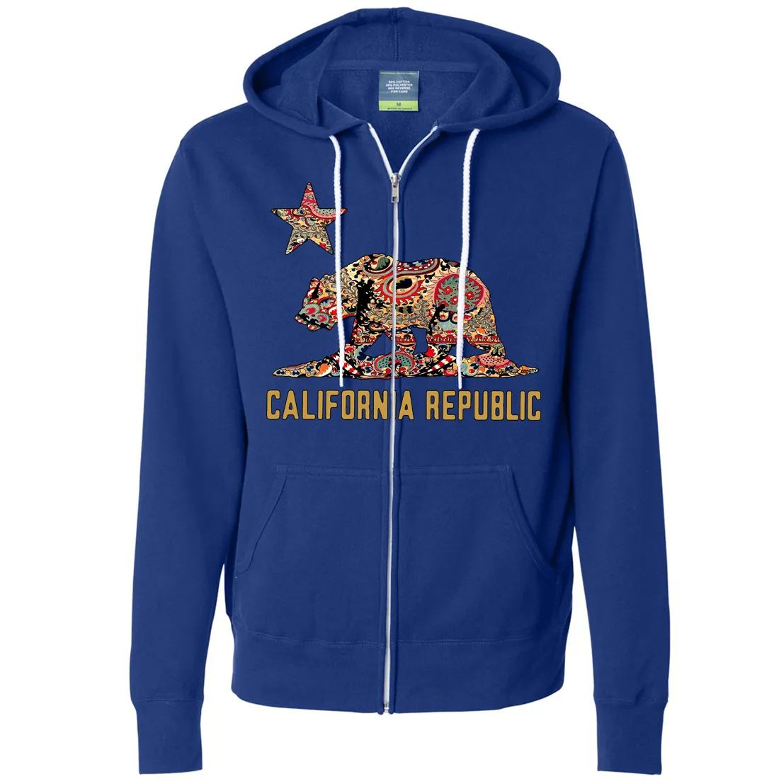 California Republic Paisley Bear Zip-Up Hoodie