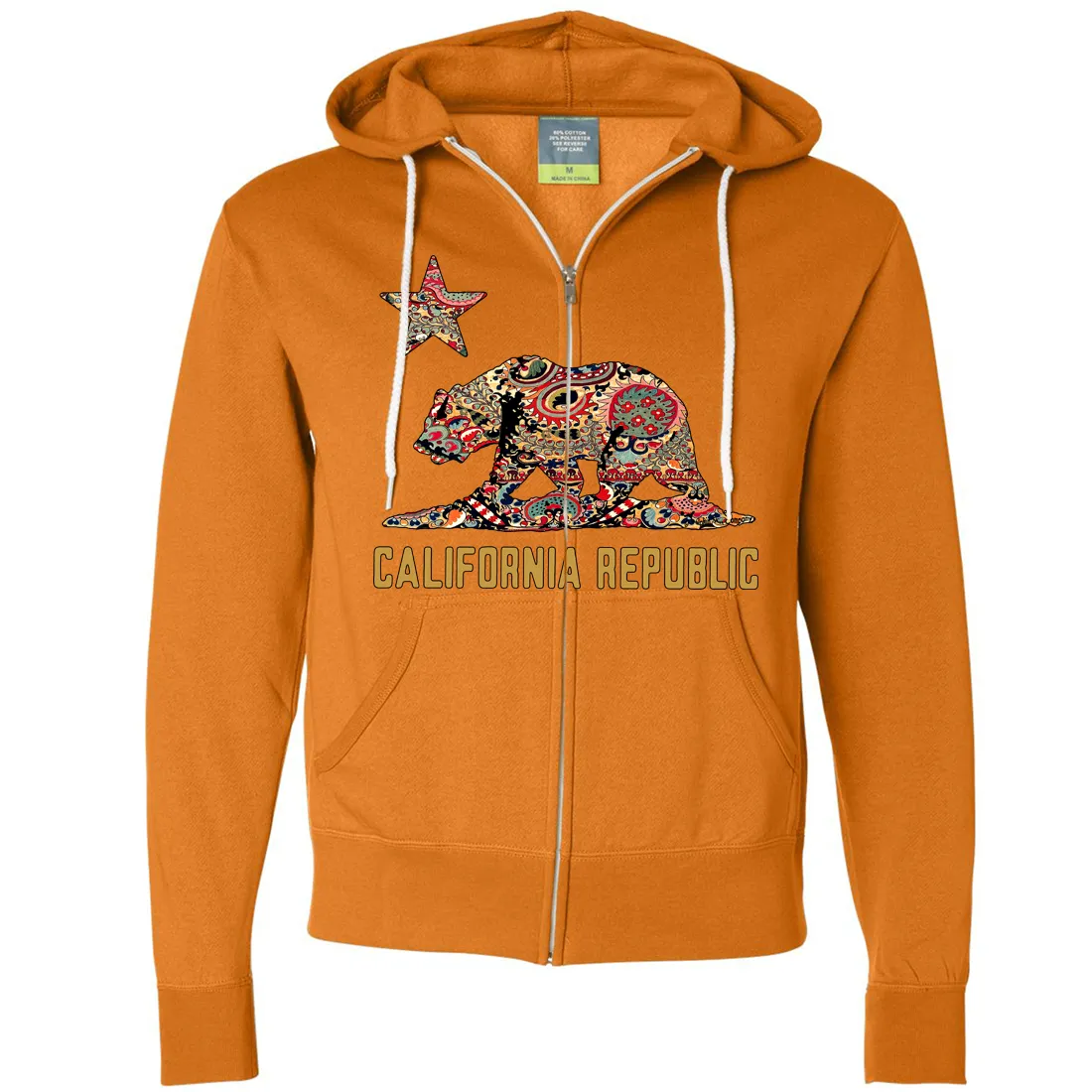 California Republic Paisley Bear Zip-Up Hoodie
