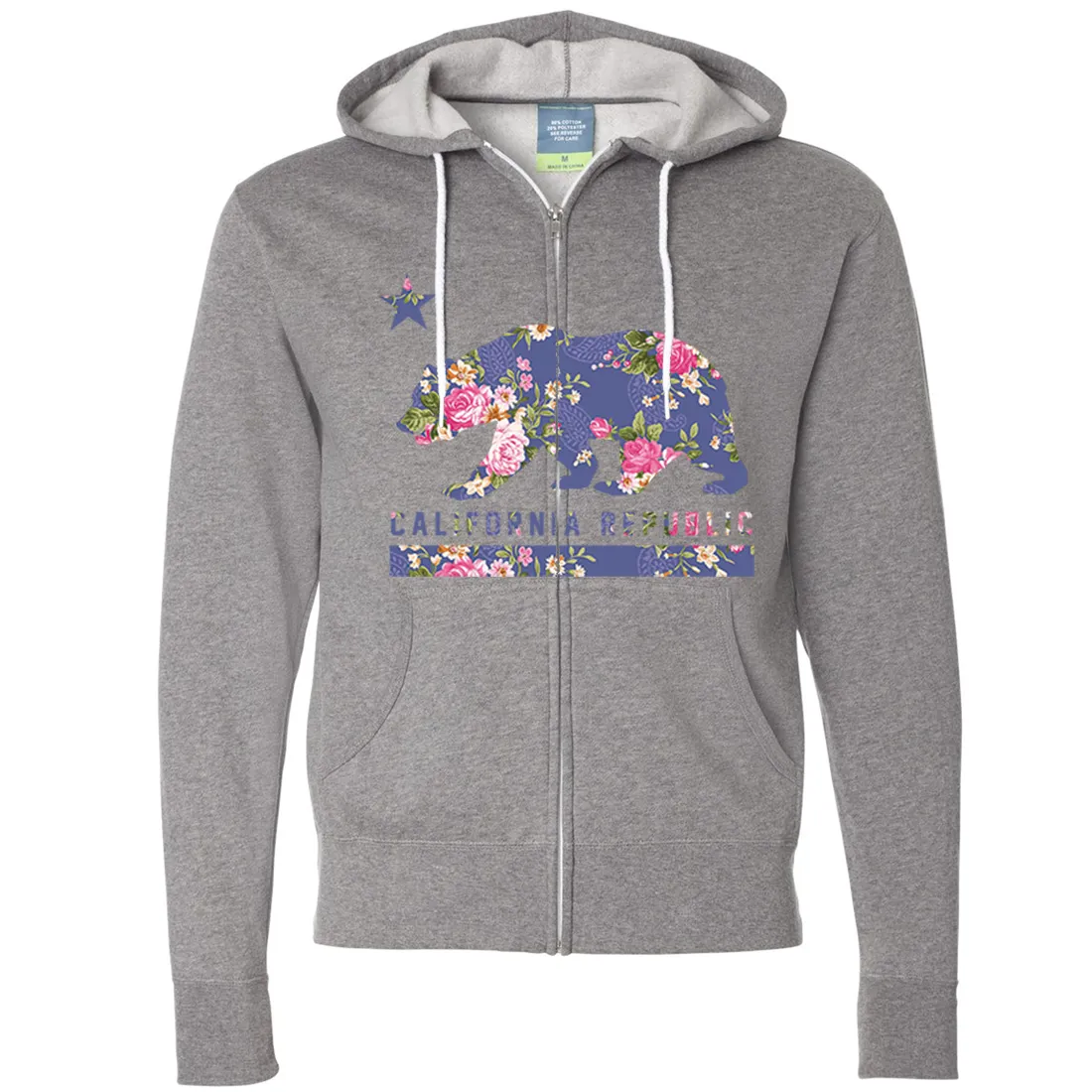 California Republic Paisley Flower Bear Zip-Up Hoodie