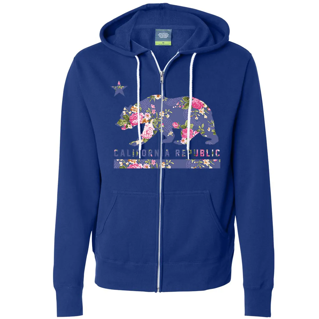 California Republic Paisley Flower Bear Zip-Up Hoodie