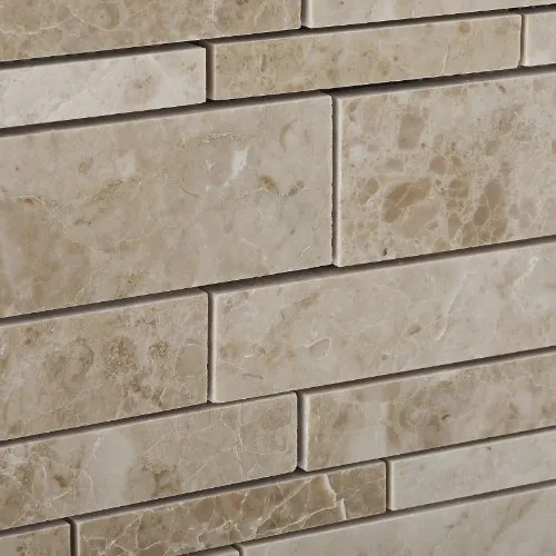 Cappuccino Marble Polished Random-Strip Mosaic Tile on Mesh - Lot of 50 sq. ft.