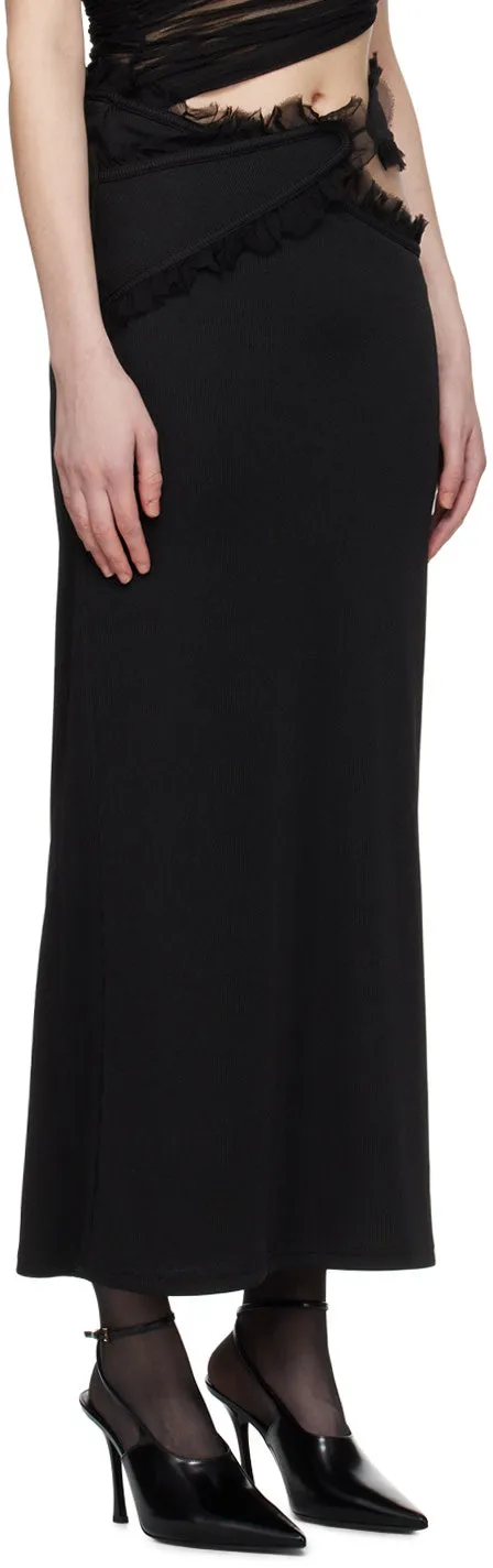 Carina Interlinked Long Skirt - Black