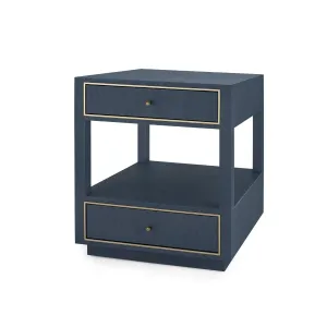 Carmen 2-Drawer Side Table / Blue Steel