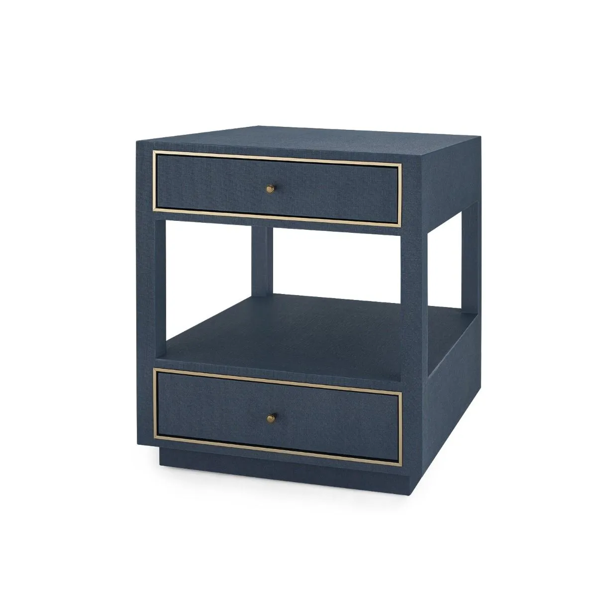 Carmen 2-Drawer Side Table / Blue Steel