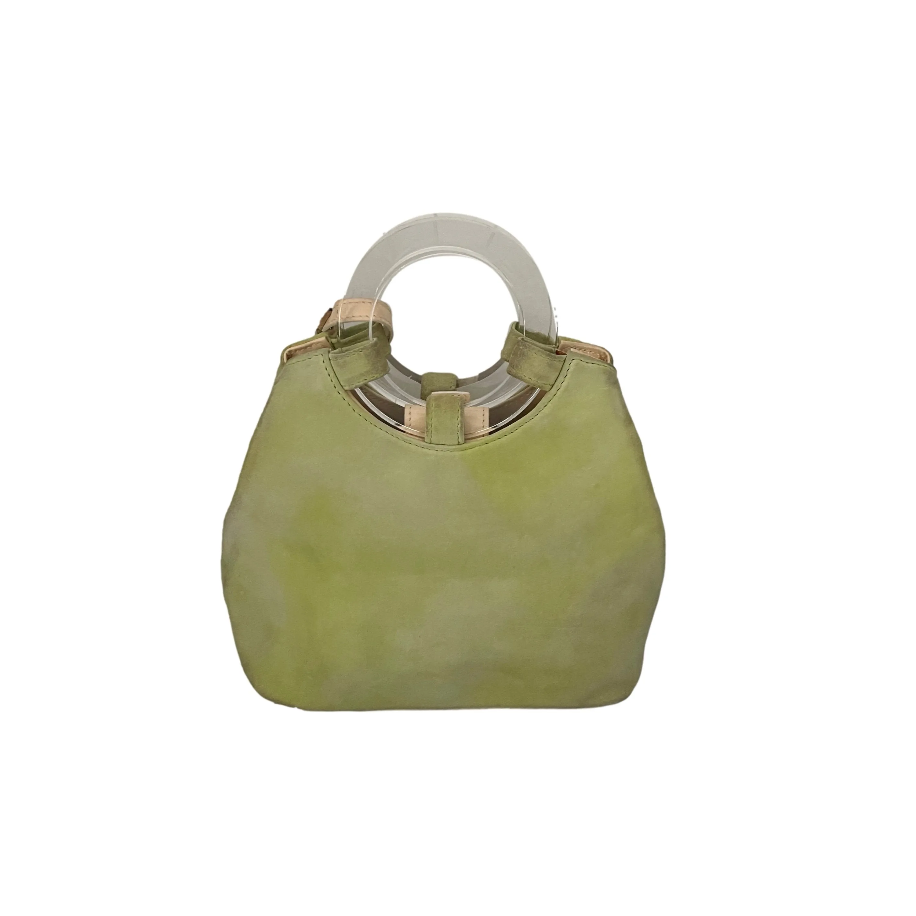 Celine Lime Green Suede Top Handle Bag