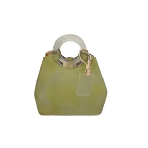 Celine Lime Green Suede Top Handle Bag