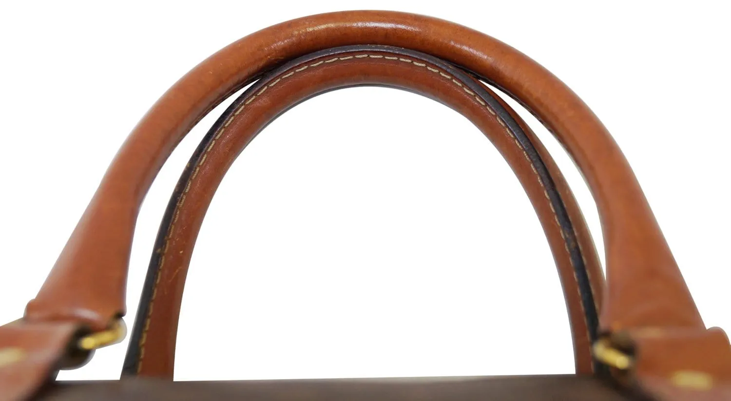 Celine Macadam Pattern PVC Leather Brown Satchel Bag
