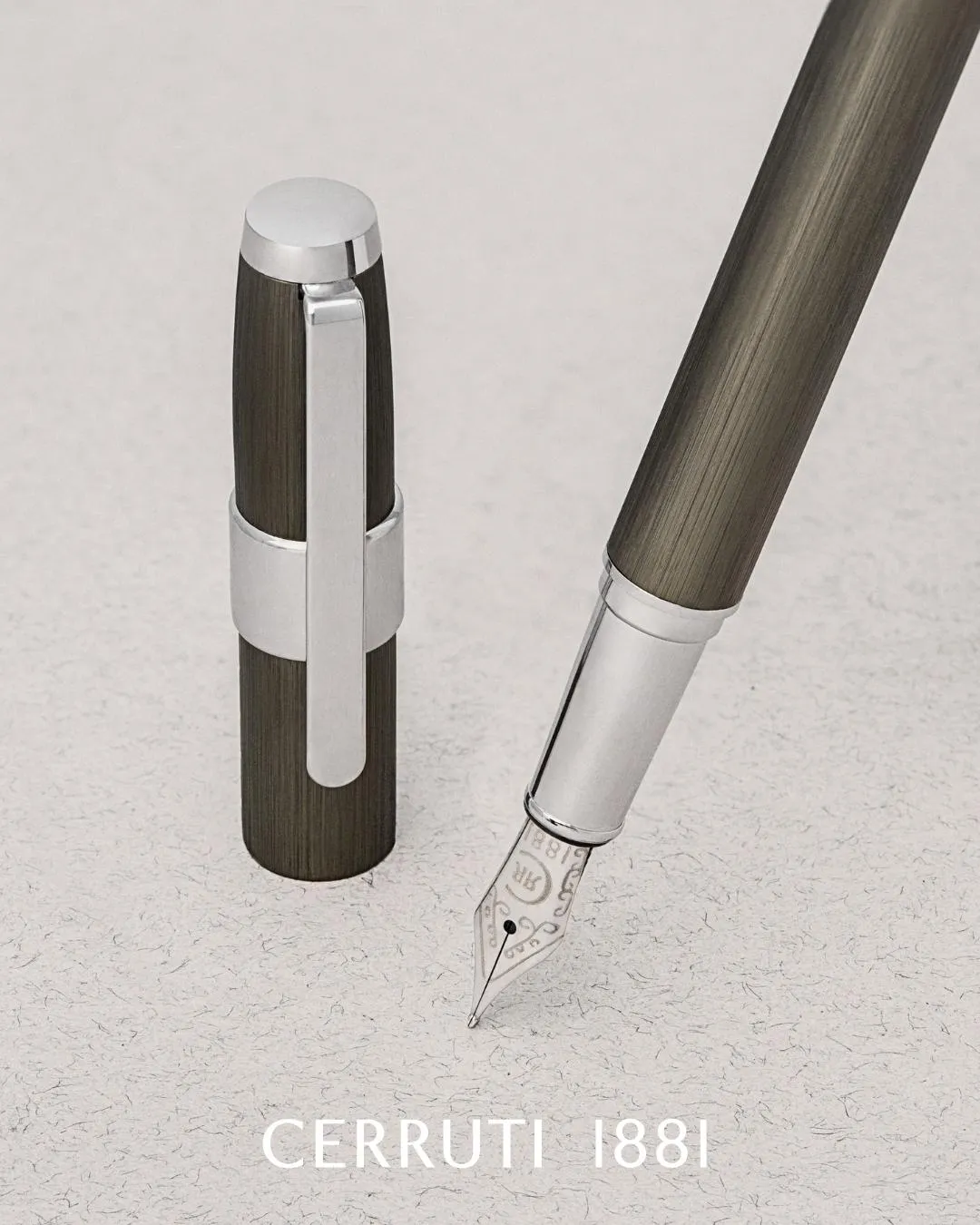 Cerruti 1881 NSW3562D-Fountain pen Block Brushed Gun