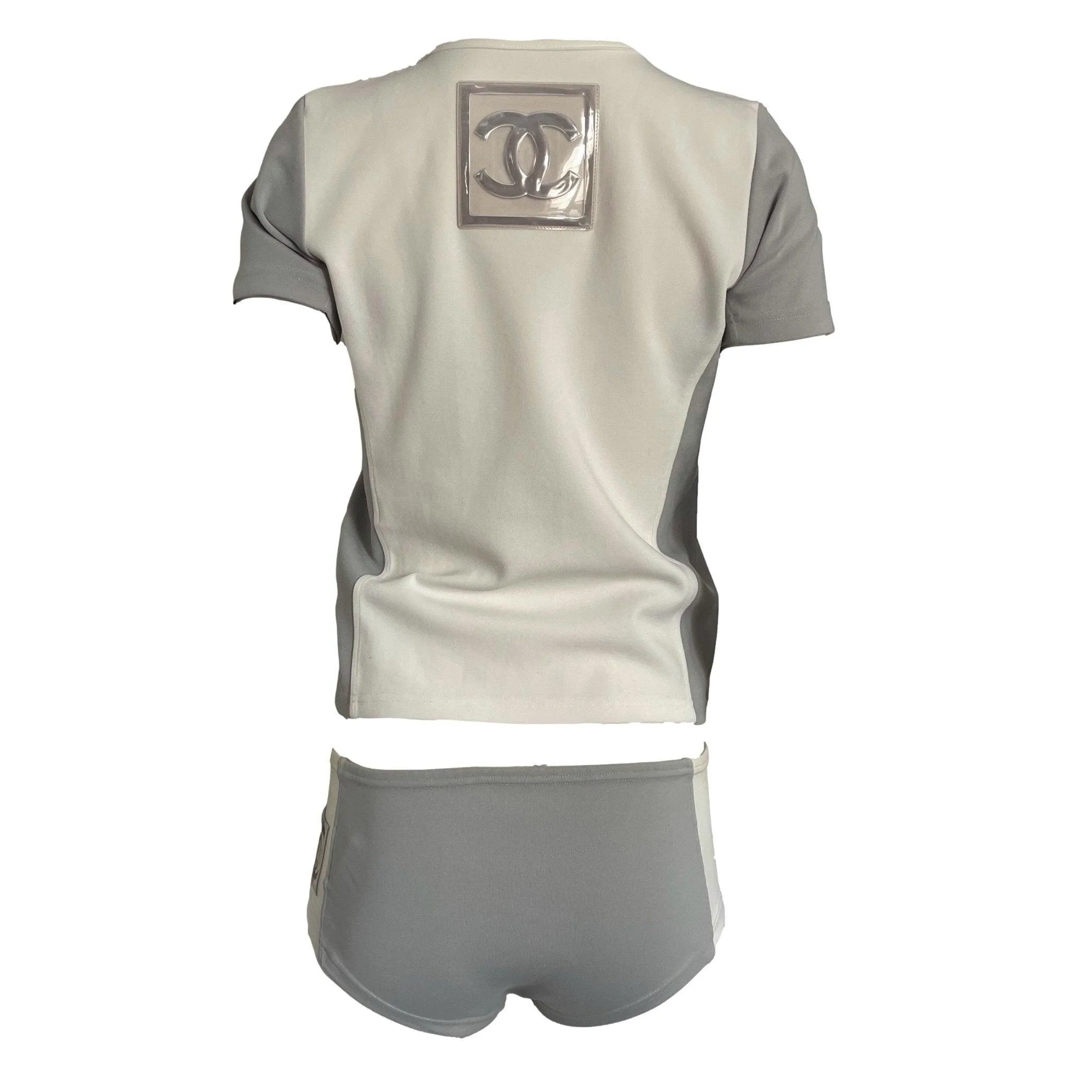 Chanel Grey Colorblock Stretch Logo Set