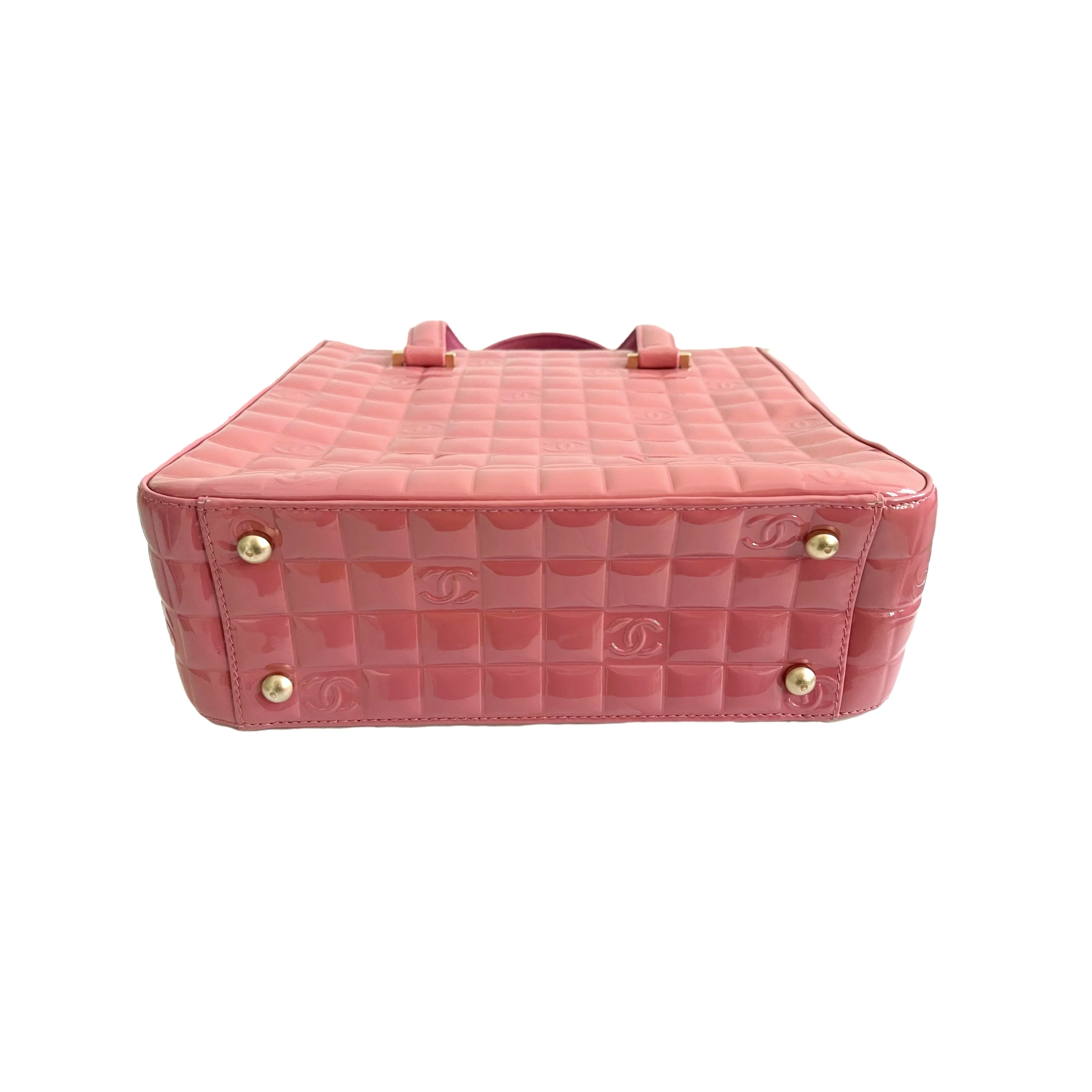 Chanel Pink Patent Logo Tote