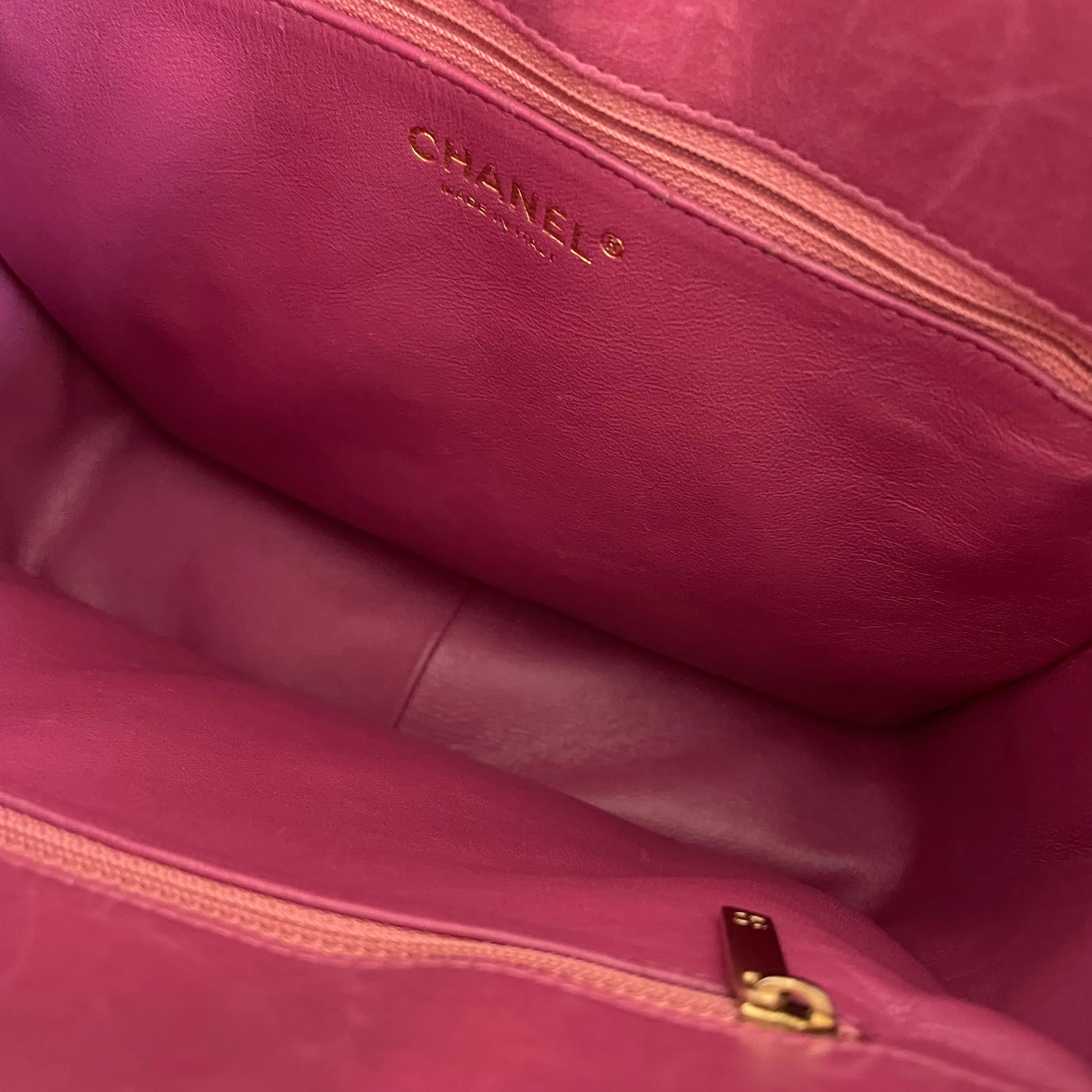 Chanel Pink Patent Logo Tote