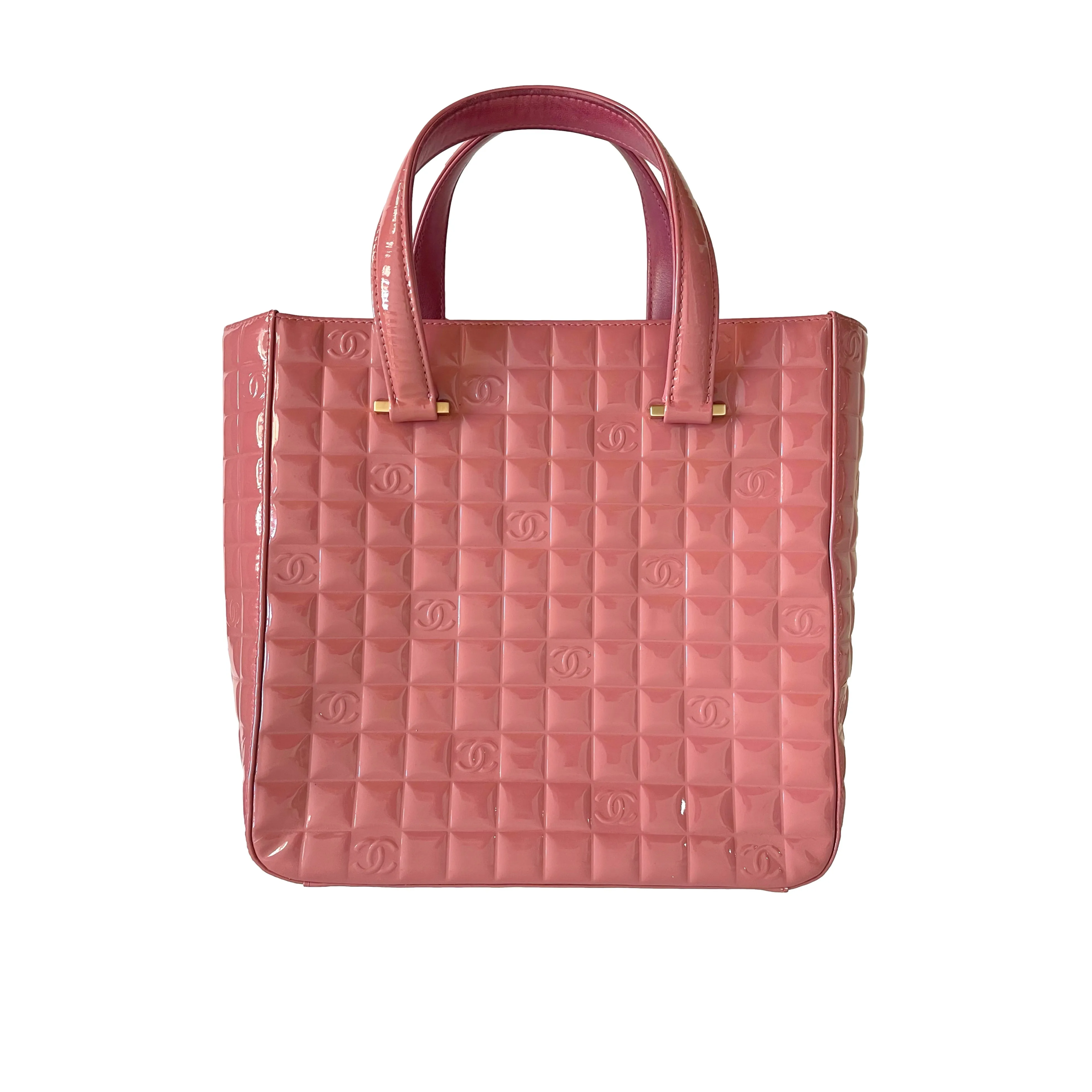 Chanel Pink Patent Logo Tote