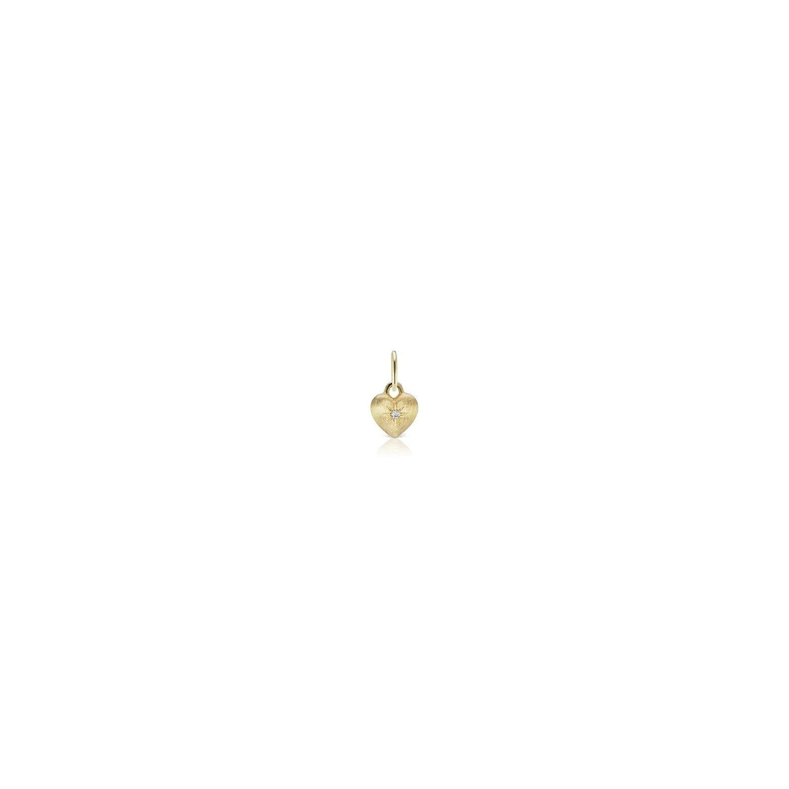 Charm Heart in White Diamond Brushed