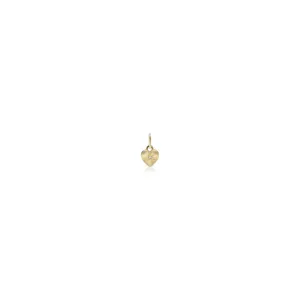 Charm Heart in White Diamond Brushed