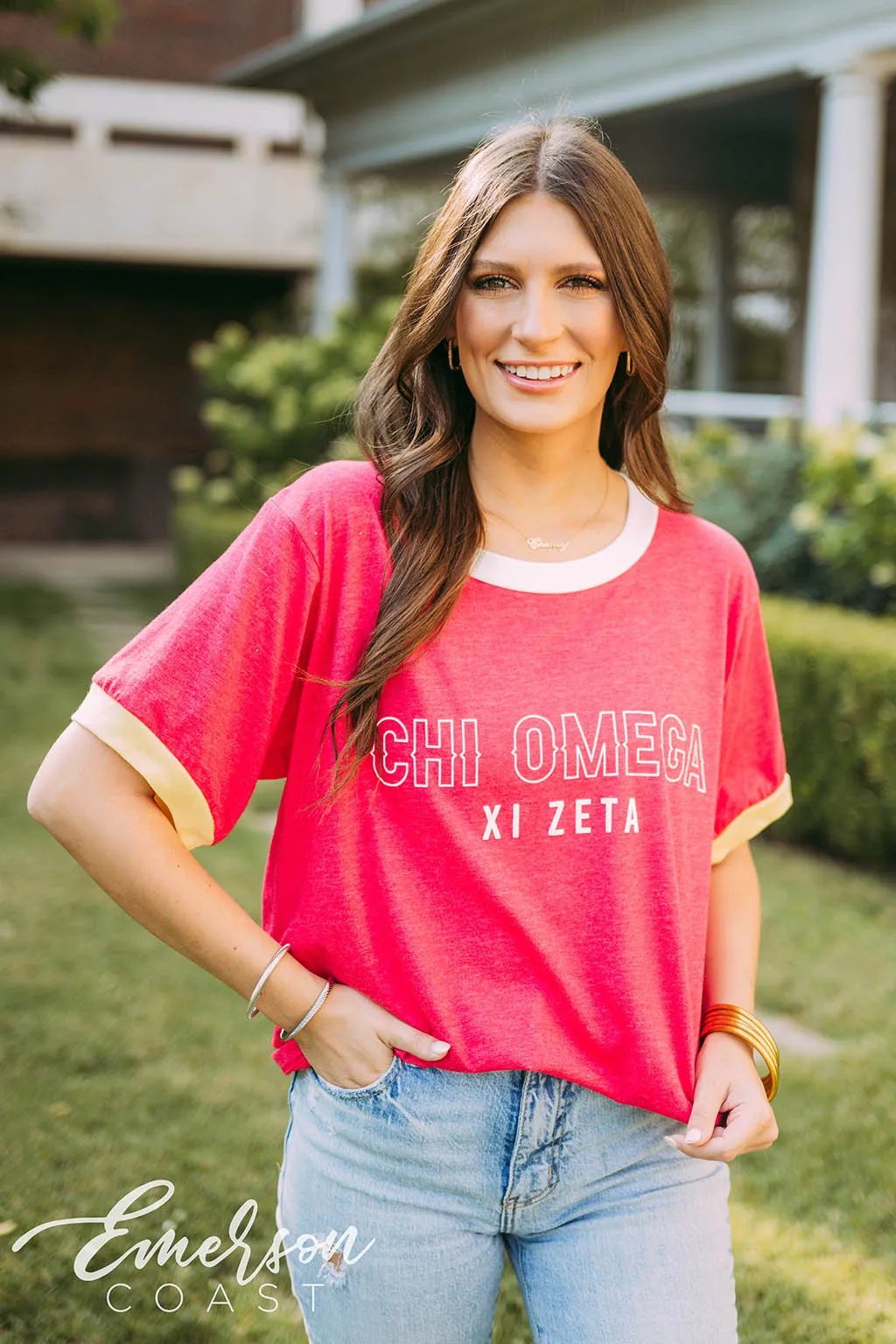 Chi Omega PR Simple Colorblock Ringer