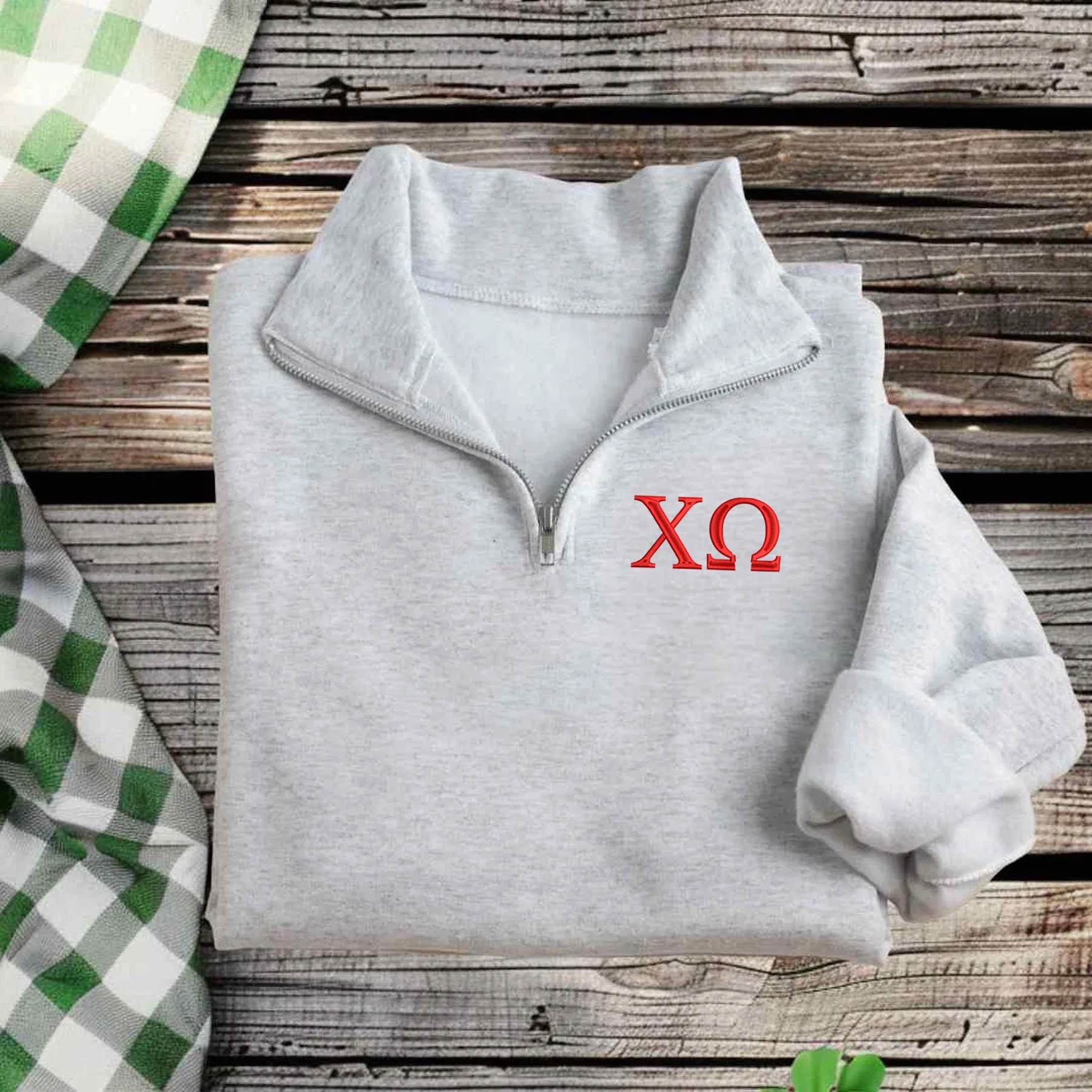 Chi Omega Qzip Sweatshirt