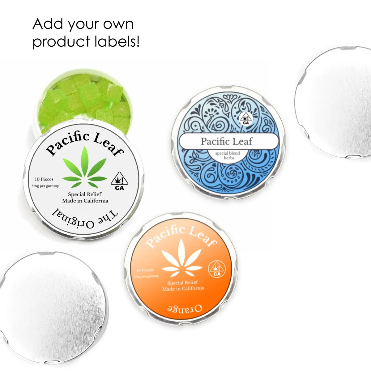 Child Resistant Round Silver Tins