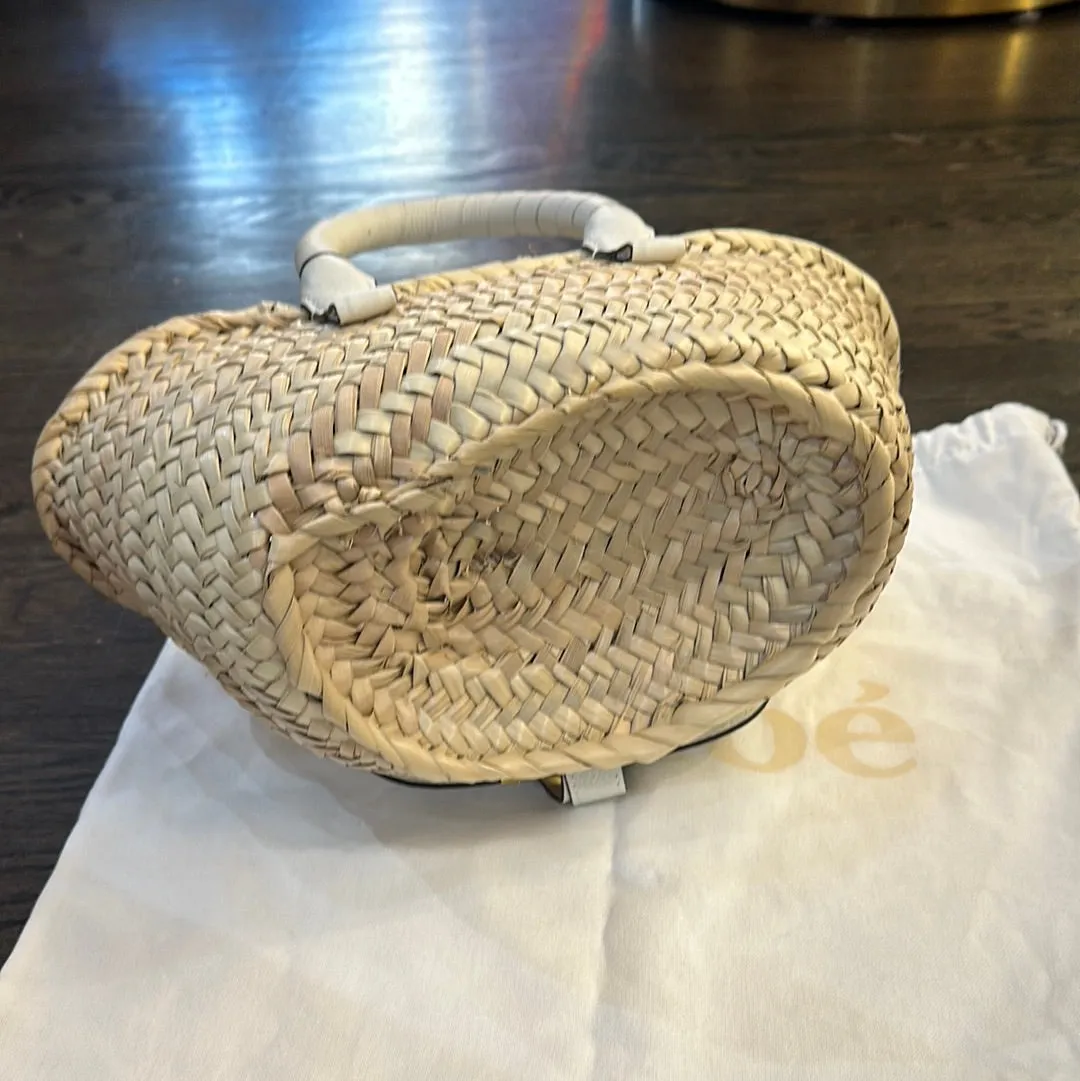 Chloe Mini Marcie Basket with White Leather