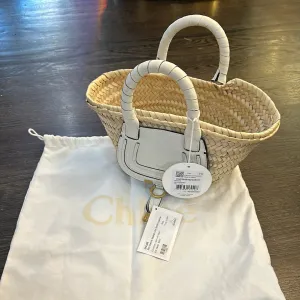 Chloe Mini Marcie Basket with White Leather