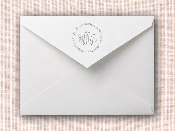 Cipher Deluxe Monogram Round Self-Inking Stamper or Embosser