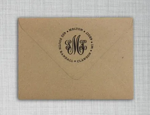 Cipher Deluxe Monogram Round Self-Inking Stamper or Embosser