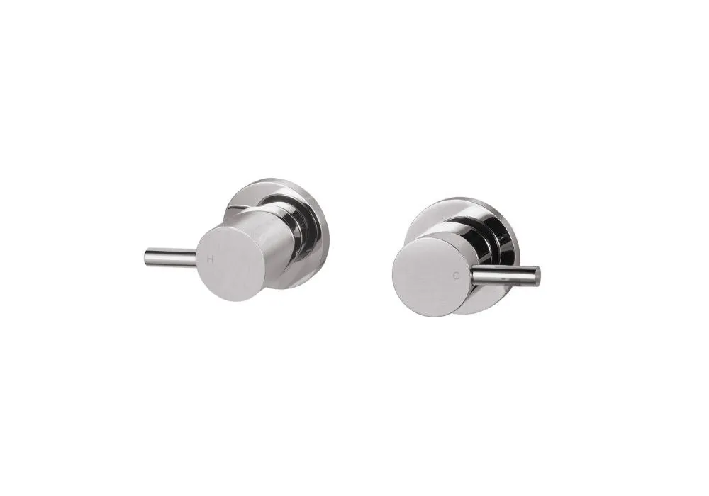Circular Wall Tap Set - Brushed Nickel - TWIN15