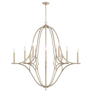 CLAIRE 12-LIGHT CHANDELIER, BRUSHED CHAMPAGNE