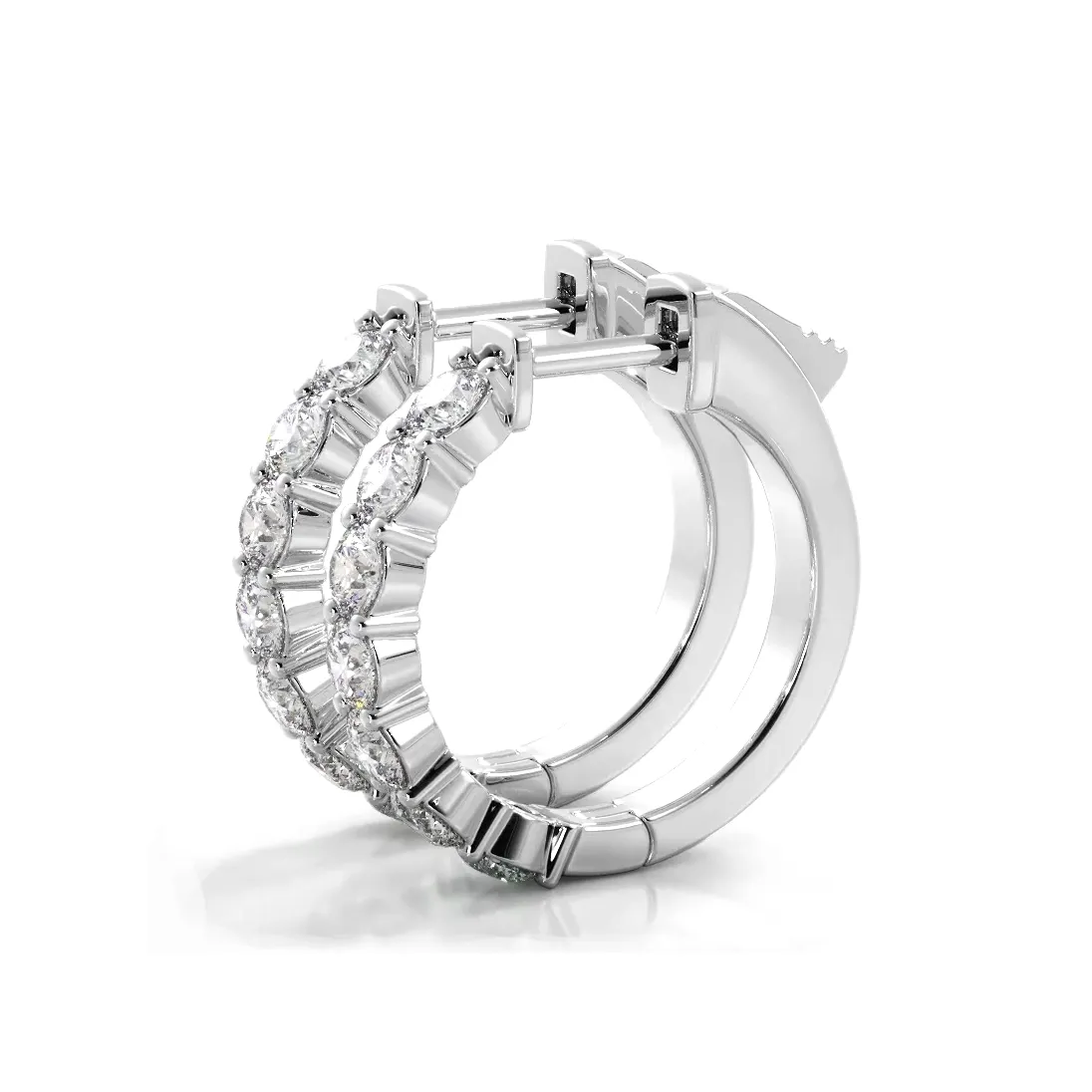 Classic 1.50 ctw. Round Diamond Hoop Earrings