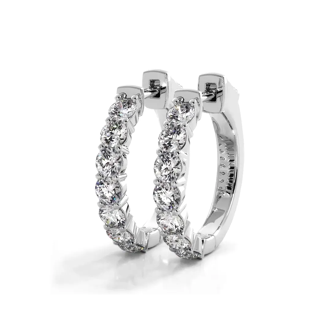 Classic 1.50 ctw. Round Diamond Hoop Earrings