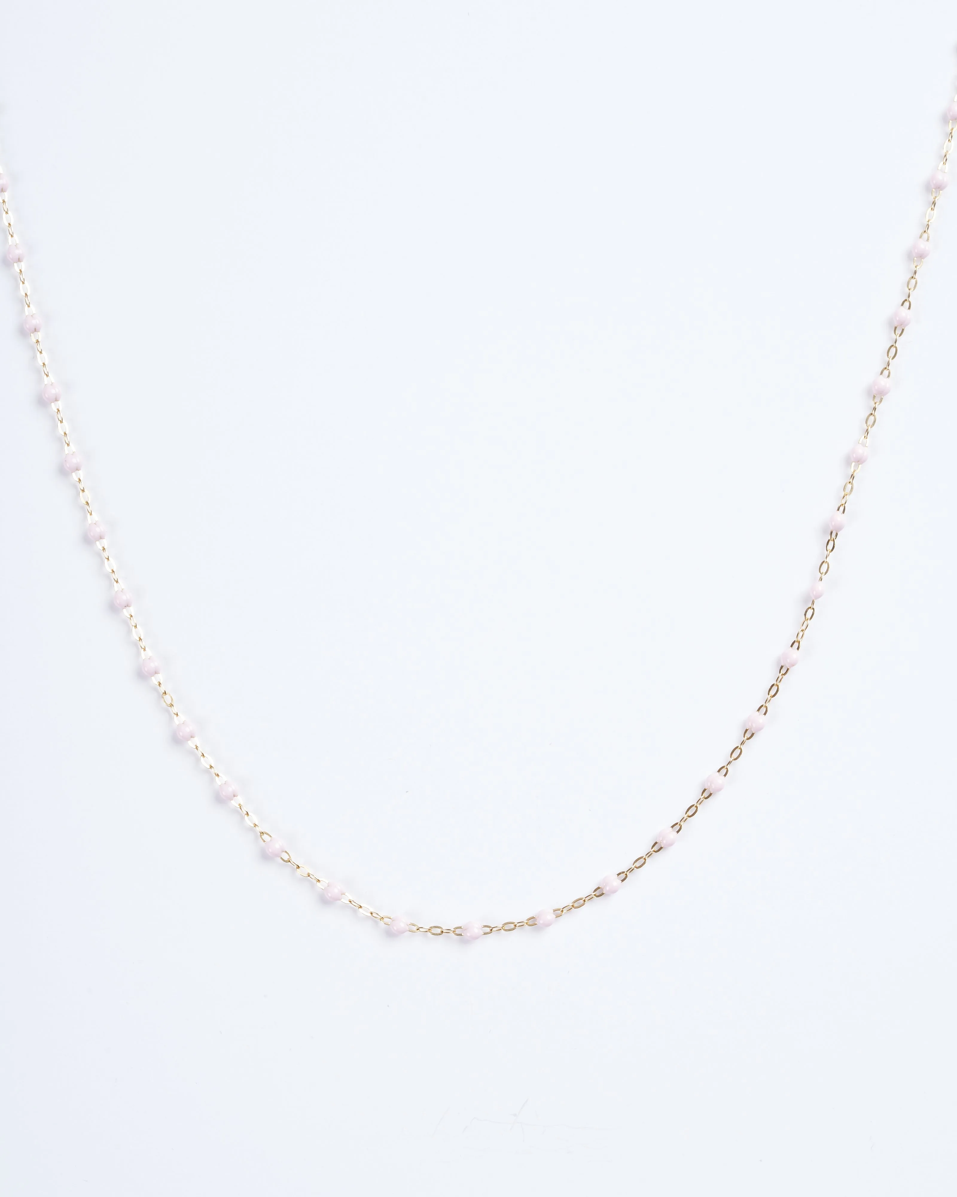 classic gigi yellow gold necklace - baby pink