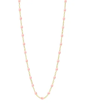 classic gigi yellow gold necklace - baby pink