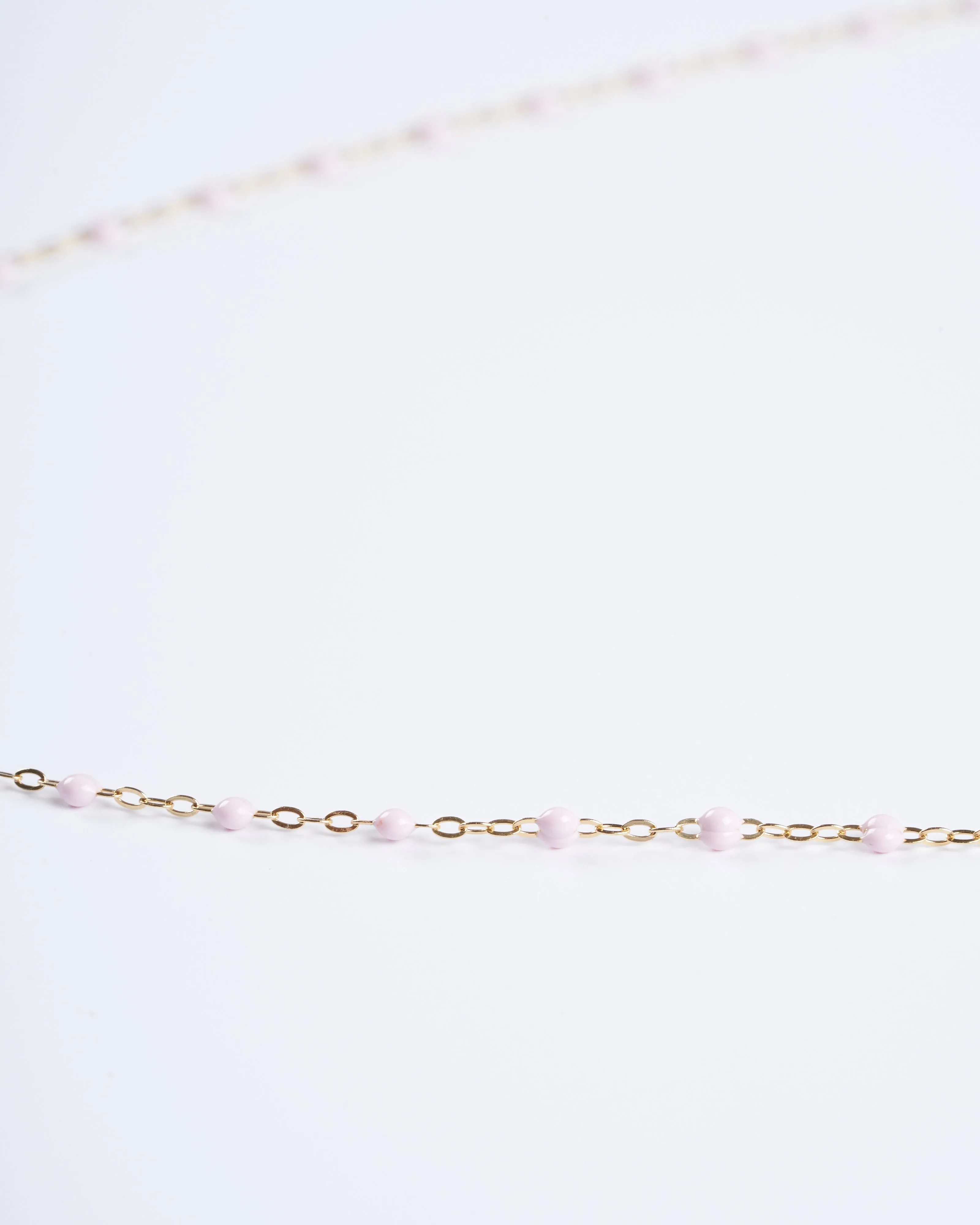 classic gigi yellow gold necklace - baby pink