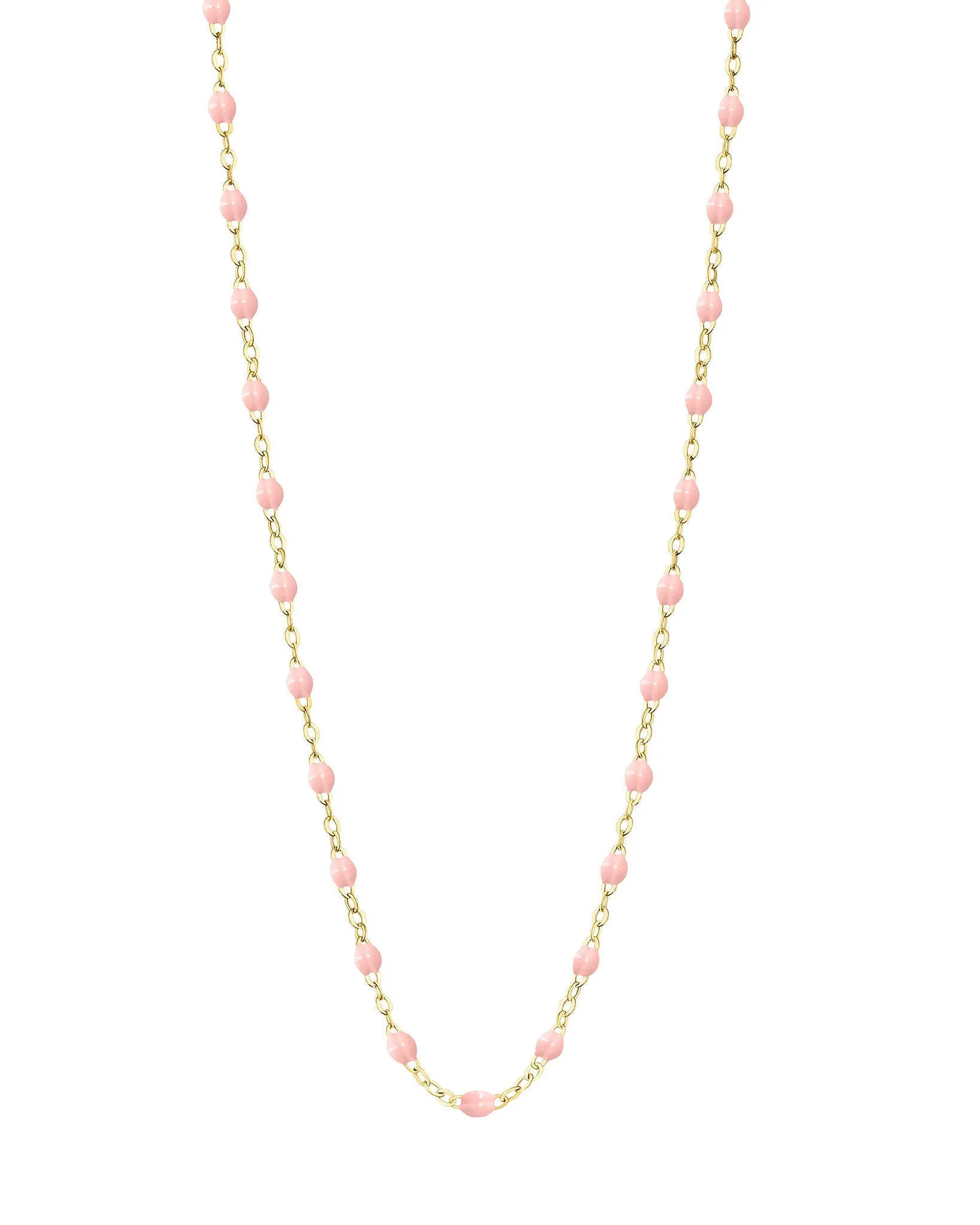 classic gigi yellow gold necklace - baby pink