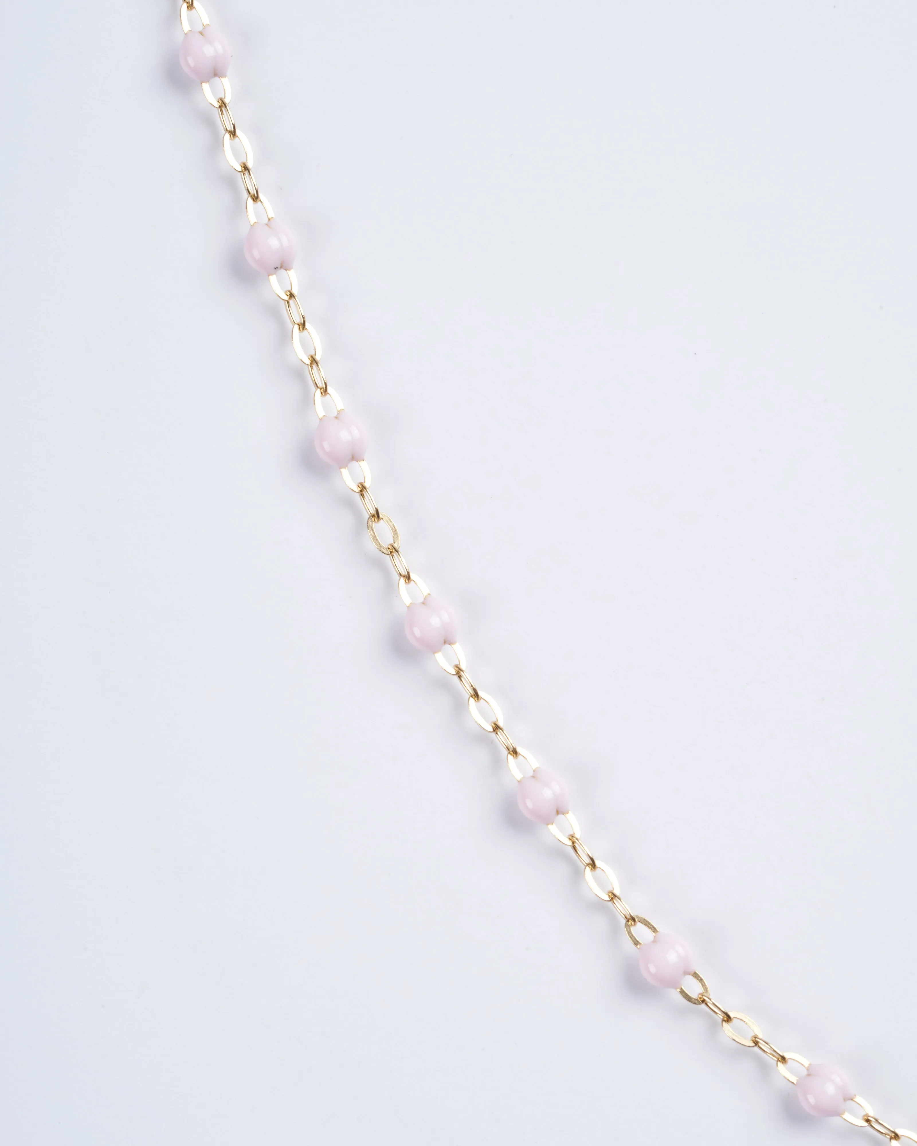 classic gigi yellow gold necklace - baby pink