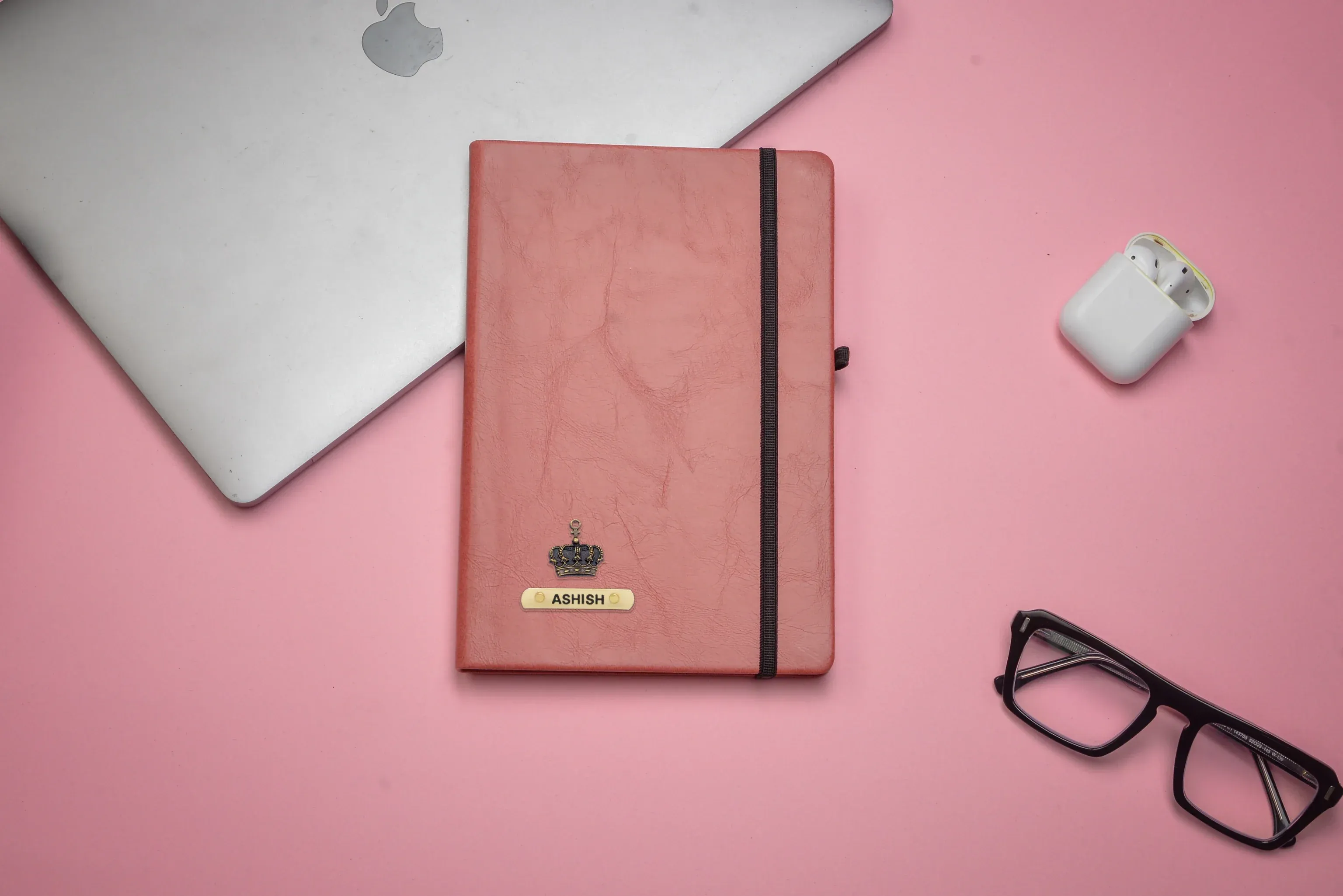 Classy Hardcover Diary   Classic Metal Pen   Classy Leather Metal Keychain - Tan
