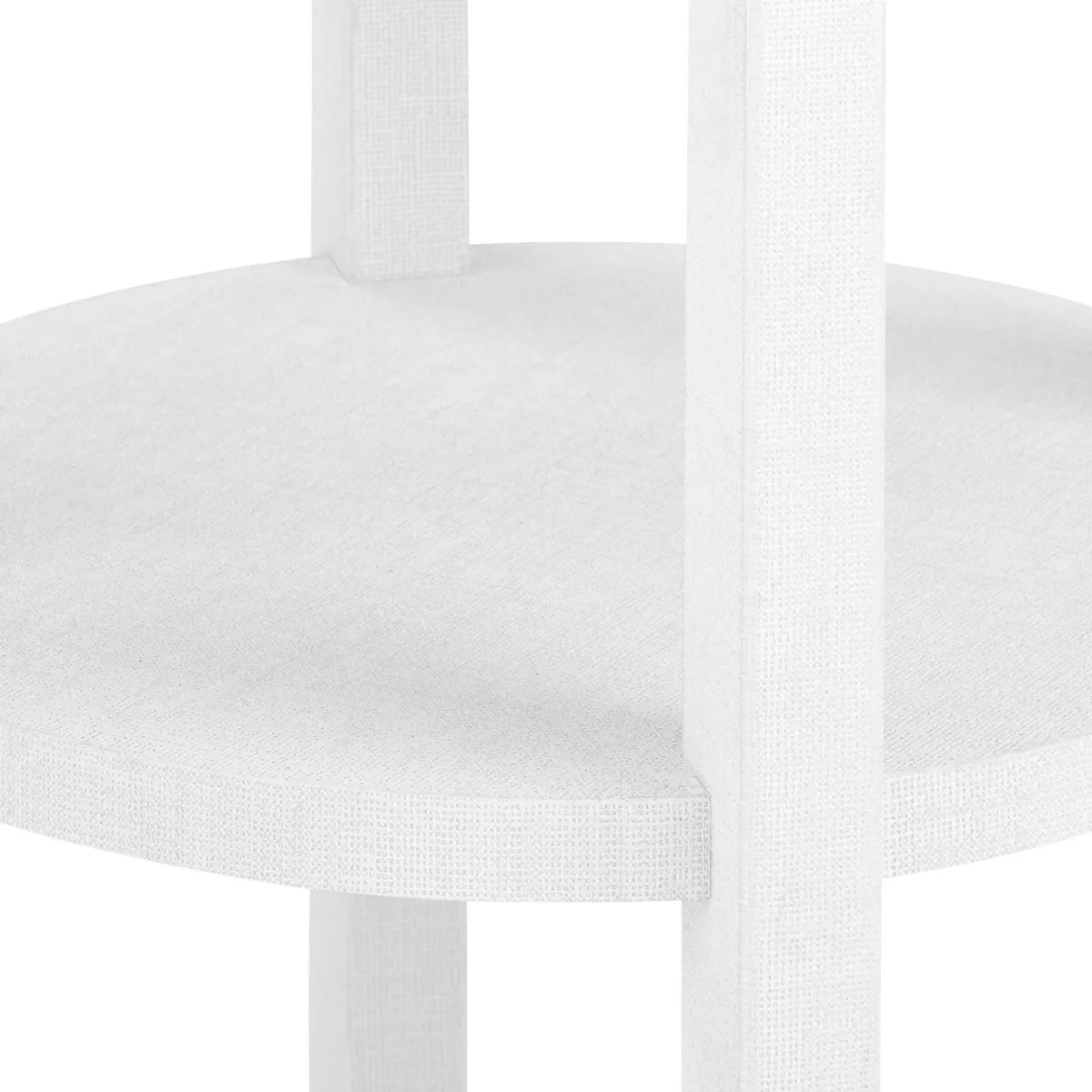 Claudette 1-Drawer Round Side Table / Cream, Nickel