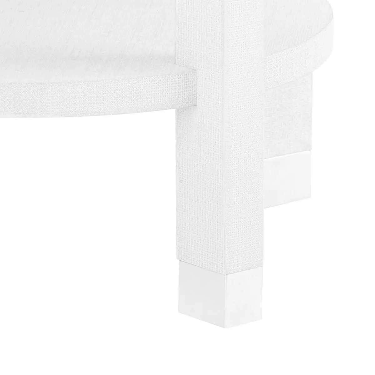 Claudette 1-Drawer Round Side Table / Cream, Nickel
