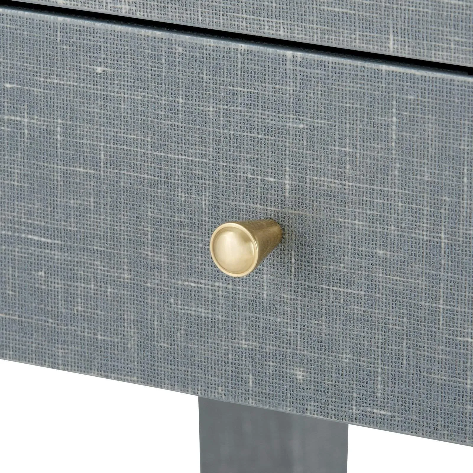 Claudette 1-Drawer Side Table / Washed Winter Gray, Brass