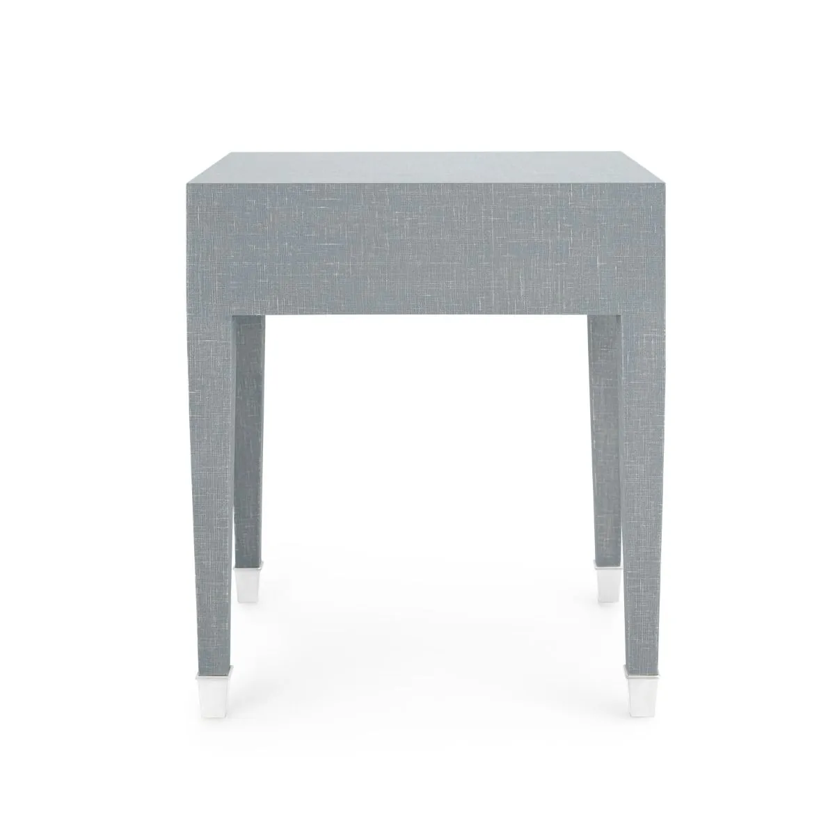 Claudette 1-Drawer Side Table / Washed Winter Gray, Nickel