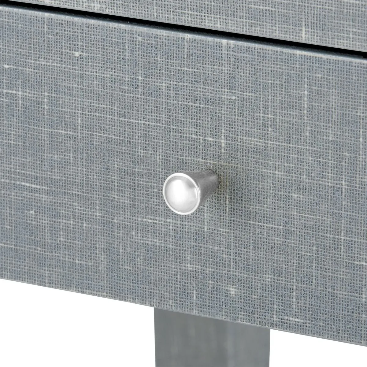Claudette 1-Drawer Side Table / Washed Winter Gray, Nickel