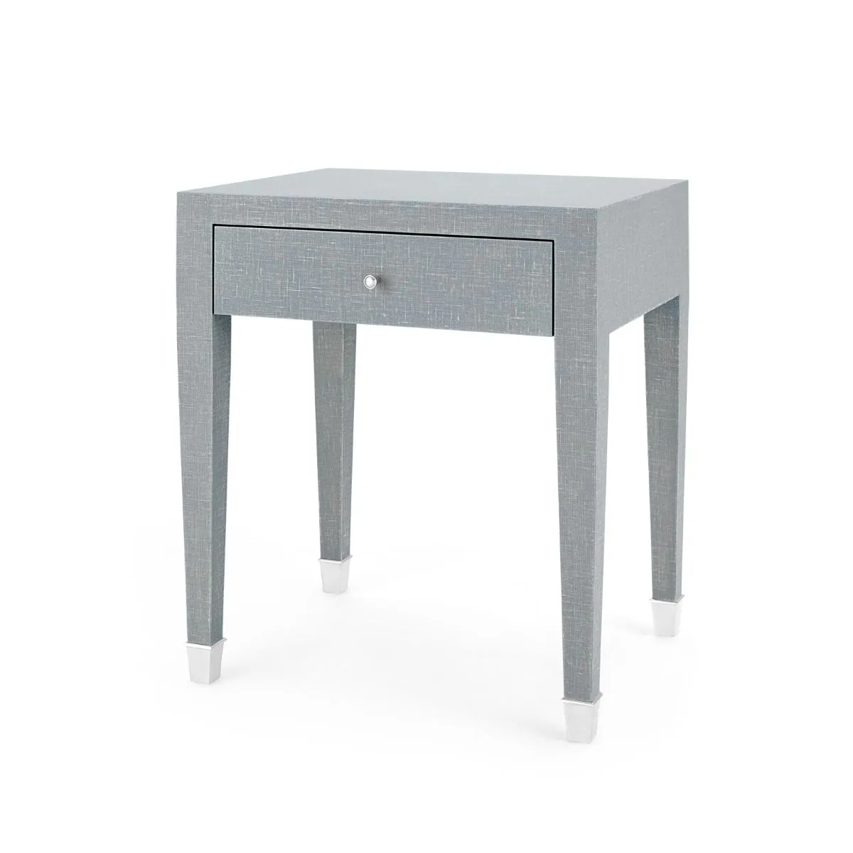 Claudette 1-Drawer Side Table / Washed Winter Gray, Nickel