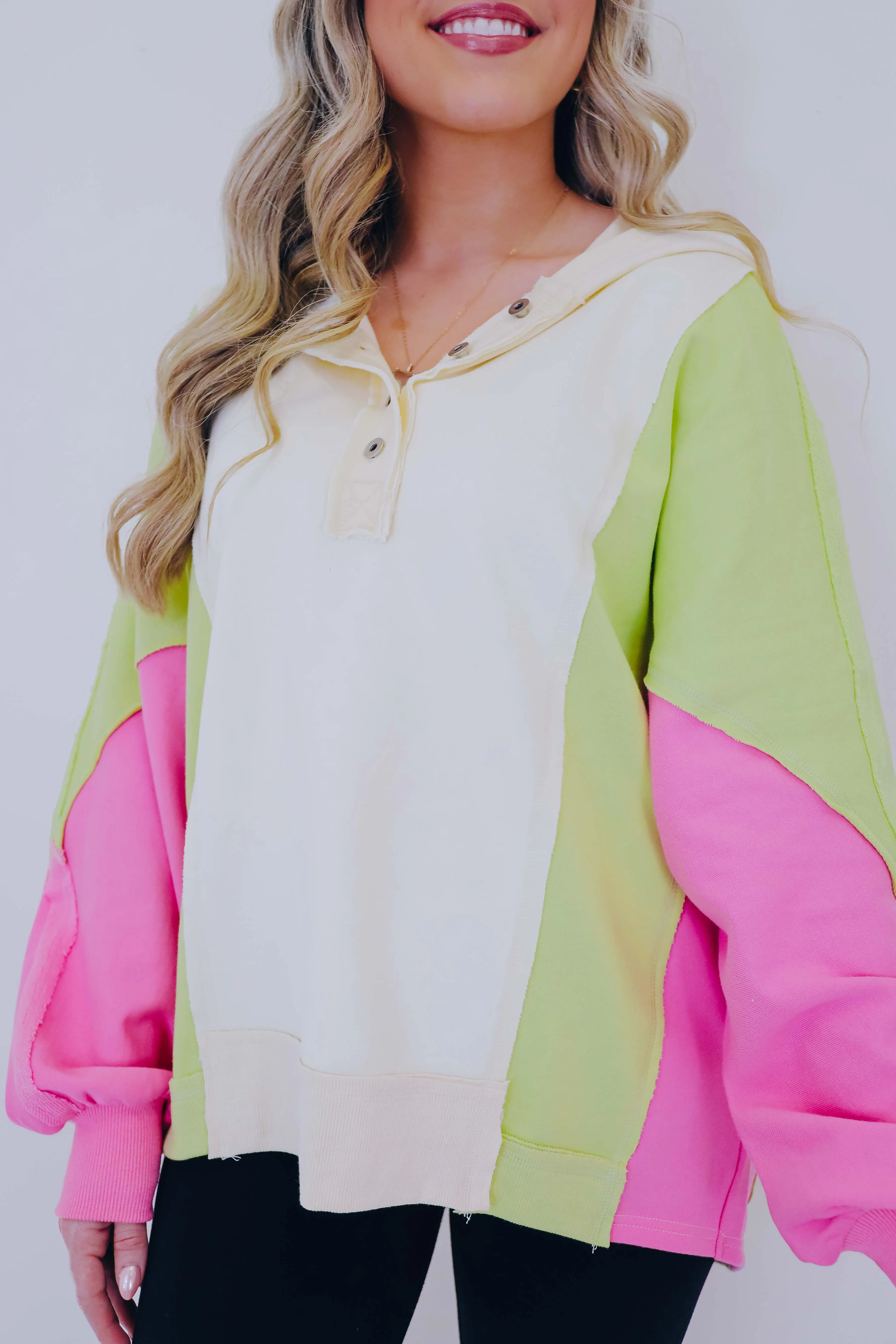 Claudette Colorblock Hoodie Top  - 2 Colors